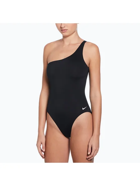 Női egyrészes fürdőruha Nike Essential Asymmetrical fekete. Méret: XS fekete