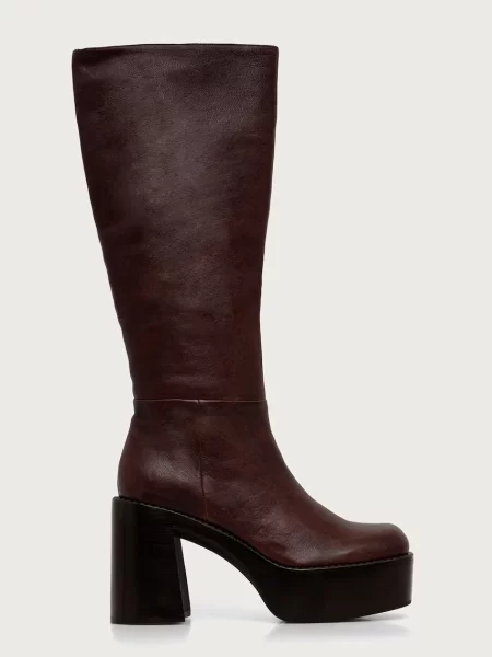 Jeffrey Campbell cizme pentru femei din piele THE-BAND maro