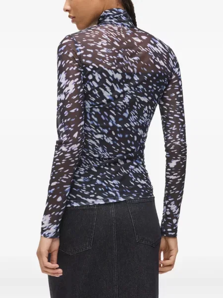 Top Karl Lagerfeld Jeans cu imagine plasă negru
