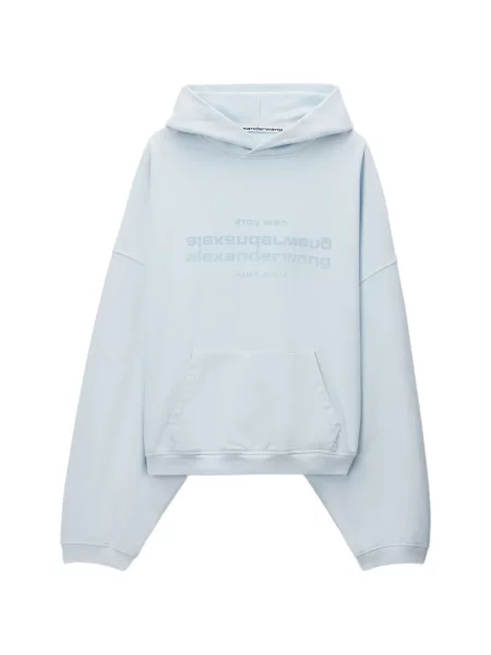 Суичър с качулка Alexander Wang с автограф синьо