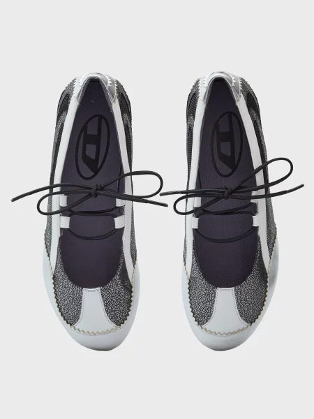 Балетки Diesel серебряные