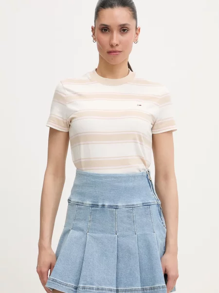 Tommy Jeans tričko béžové
