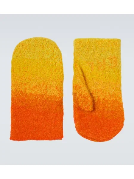 Mohérové rukavice Erl s přechodem barev oranžové