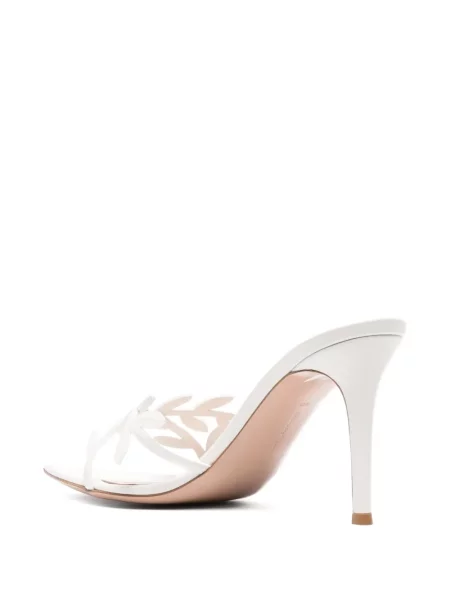 Papuci tip mules Gianvito Rossi alb