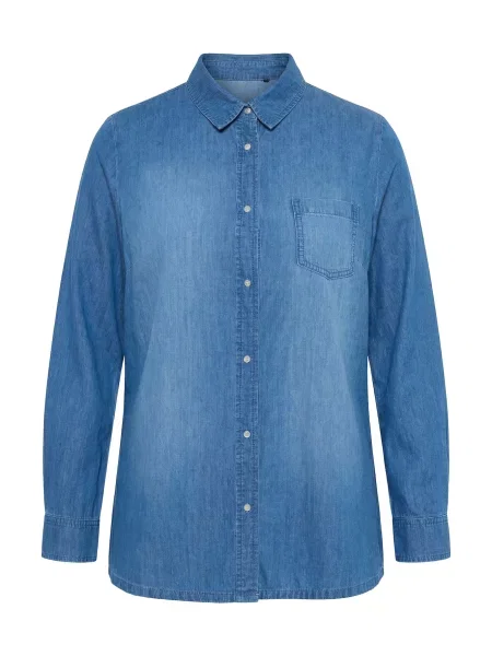 Ulla Popken Bluză denim albastru