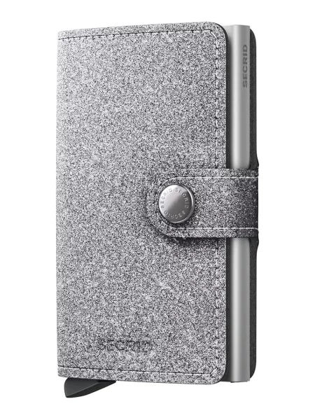 Кожен портфейл Secrid M-Glitter Silver сребристо