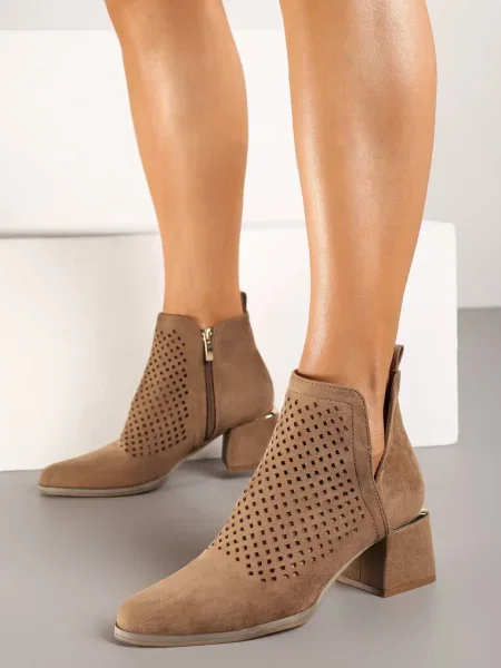 Botine închis bej