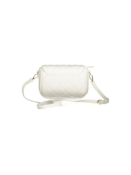 Lniana torebka crossbody Valentino pikowana biała