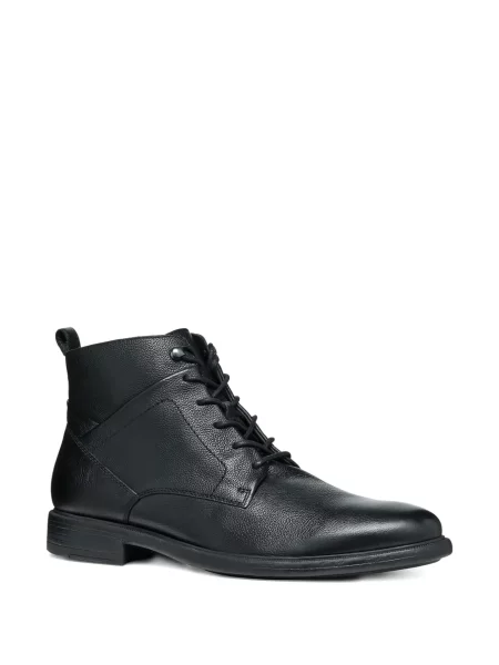 Botine Geox cu șireturi din piele negru