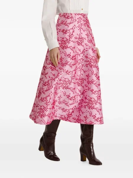 Fustă midi Alberta Ferretti cu model floral roz