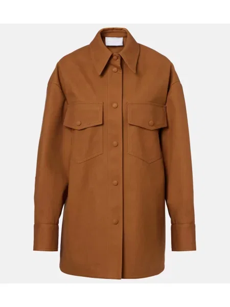 Geacă Stella Mccartney din piele de căprioară maro