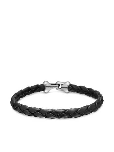 Brăţară David Yurman din piele argintiu