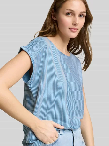 T-shirt o kroju relaxed fit z okrągłym dekoltem Tom Tailor Denim