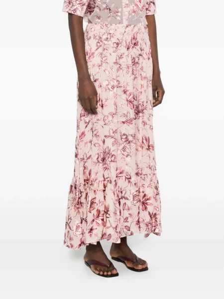 Макси макси пола Alice + Olivia на цветя с волани розово