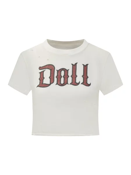 Krótka koszulka Dolce And Gabbana z nadrukiem z dżerseju biała