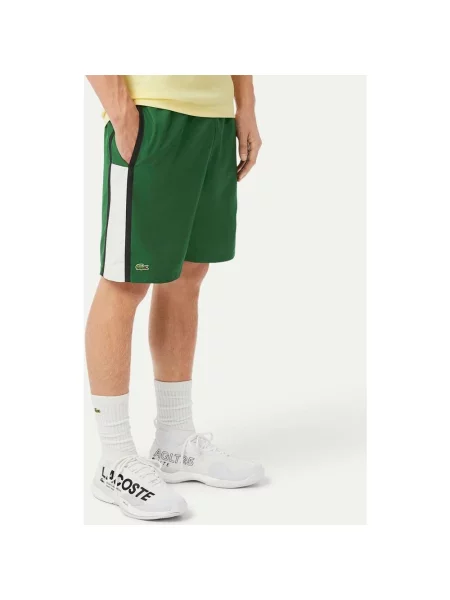 Krótkie spodenki Lacoste Sport Color Block zielone M białe