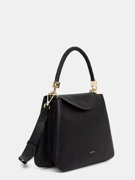 Coccinelle crossbody torbica usnjena črna