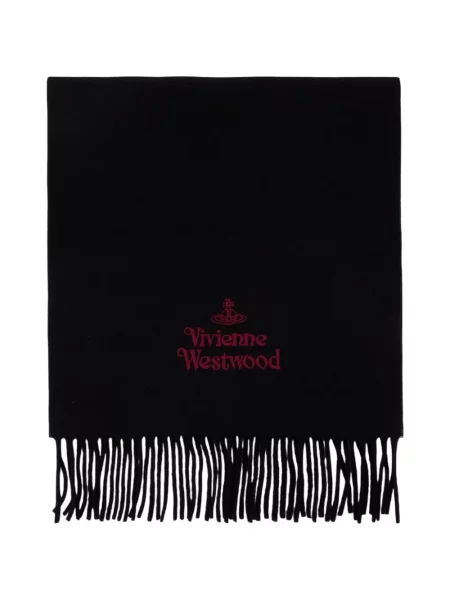 Вълнен шал Vivienne Westwood бродиран черно