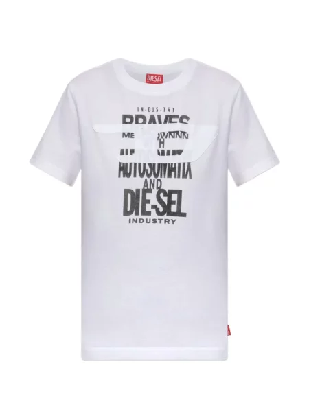 Tricou Diesel cu imagine alb