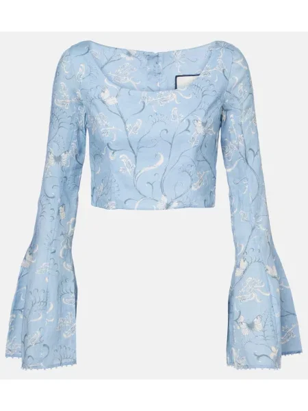 Cropp top Agua By Agua Bendita de in cu model floral albastru