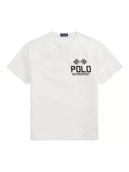 Slip de baie Polo Ralph Lauren alergare cu cordon cu imagine alb