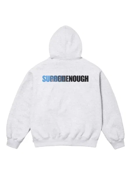 Hanorac cu glugă Supreme din jerseu gri
