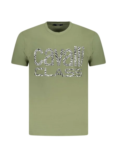Tricou Cavalli Class cu imagine cu model zebră verde