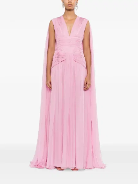 Rochie Zuhair Murad cu decolteu în V drapată roz