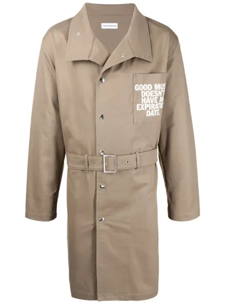 Trencz Honey Fucking Dijon z nadrukiem brązowy