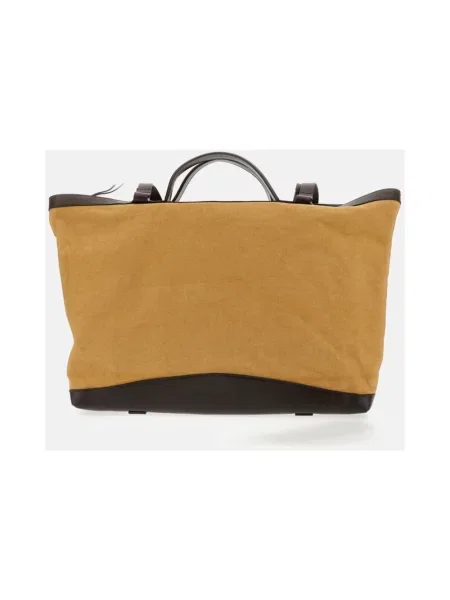 Torba Dries Van Noten skórzana beżowa