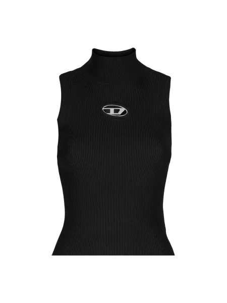 Top Diesel prążkowany na ramiączkach czarny