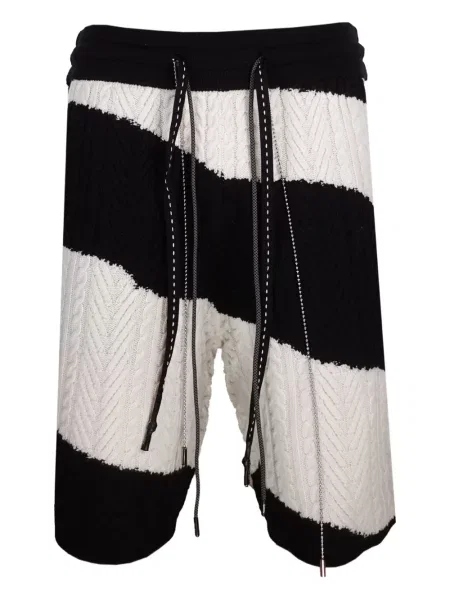 Pantaloni scurți Mostly Heard Rarely Seen cu dungi tricotate negru