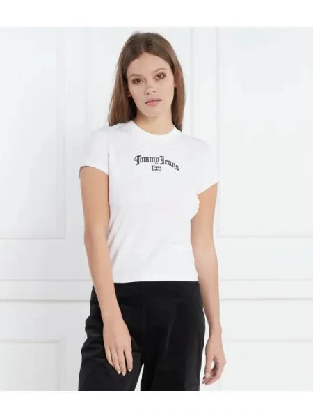 Tommy Jeans Tricou BBY GRUNGE alb