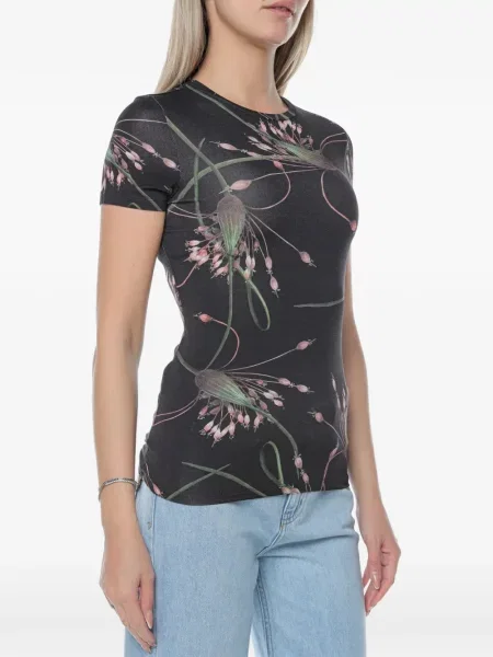 Тениска Ted Baker на цветя с принт черно