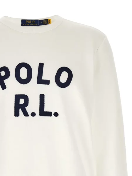 Pulover Polo Ralph Lauren cu autograf alb