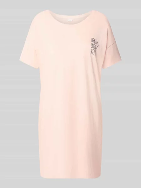 Piżama o kroju comfort fit z mieszanki bawełny i model Perfect Nights Nachthemd' S.oliver Red Label różowa