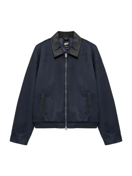 Pull&Bear Přechodná bunda námořnická modř černá