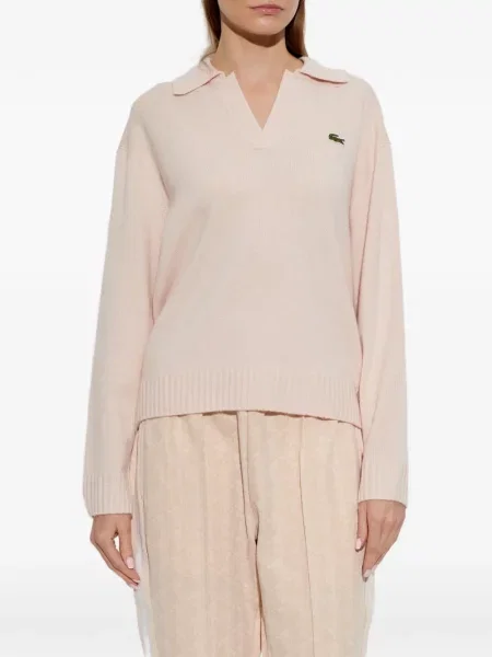 Gulerat tricou polo Lacoste din cașmir roz