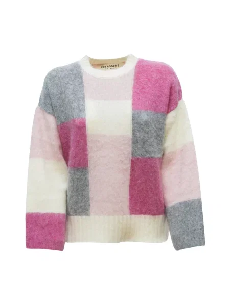 Maksi sweter Roy Rogers wełniany w kratkę