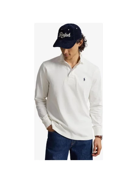 Koszulka z długim rękawem damska Ralph Lauren The Iconic granatowy S biały