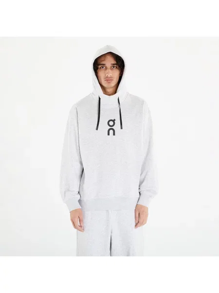Худи On с капюшоном для бега серое