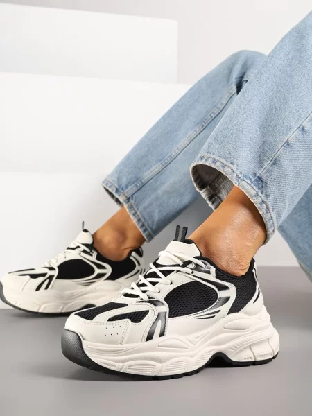 Sneakers Natiselle Bej cu negru