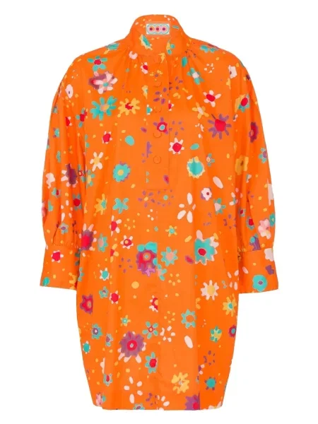 Rochie Lhd cu model floral de costum portocaliu