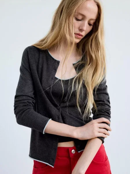 Кардиган MANGO LUCCAPK сірий