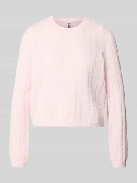 Sweter o kroju regular fit z prążkowanymi ściągaczami na rękawach model ADA' Pieces różowy