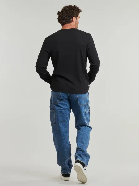 Tričko s dlhými rukávmi Calvin Klein Jeans s dlhými rukávmi čierna