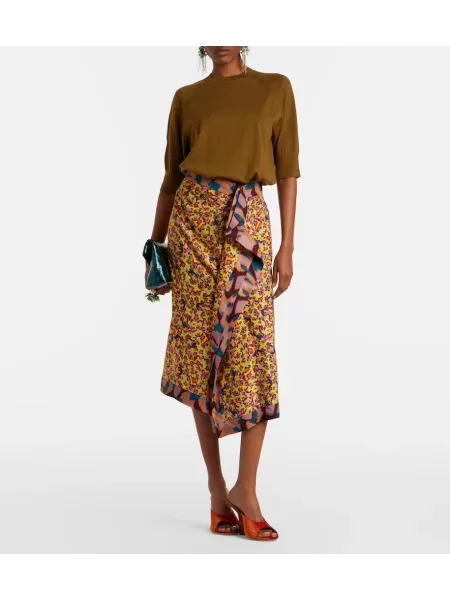 Papuci tip mules Dries Van Noten de catifea portocaliu