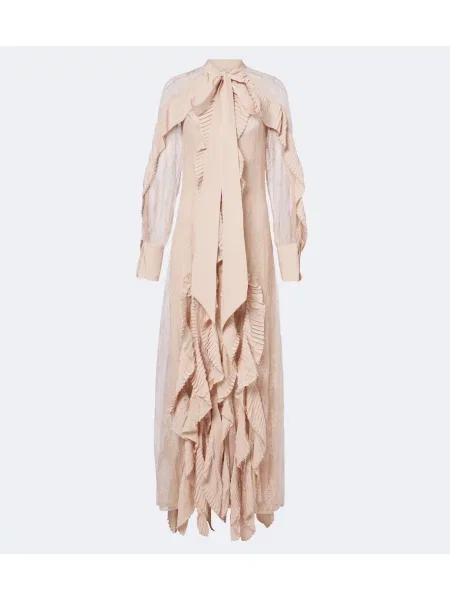 Rochie Blumarine cu volane din dantelă cu legături roz