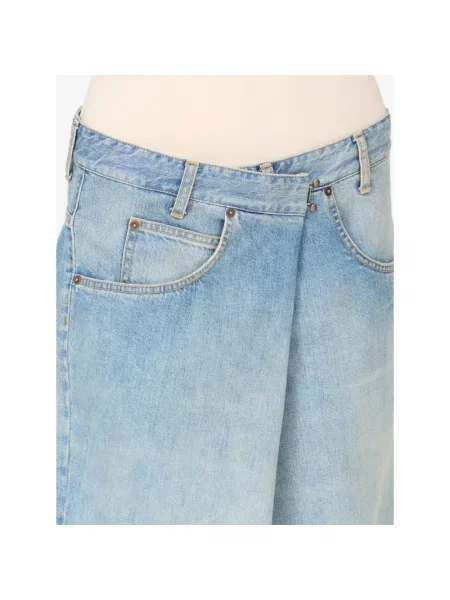 Szerokie jeansy Maison Margiela kopertowe niebieskie