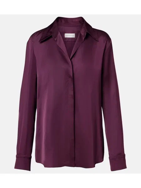Cămașă Dries Van Noten din satin bordo
